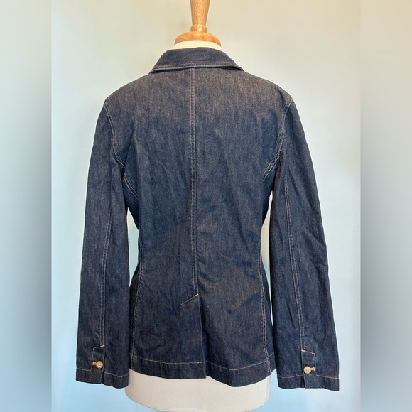 Land’s End Double Breasted fitted denim blazer jacket new without tags size 14 - Picture 4 of 15